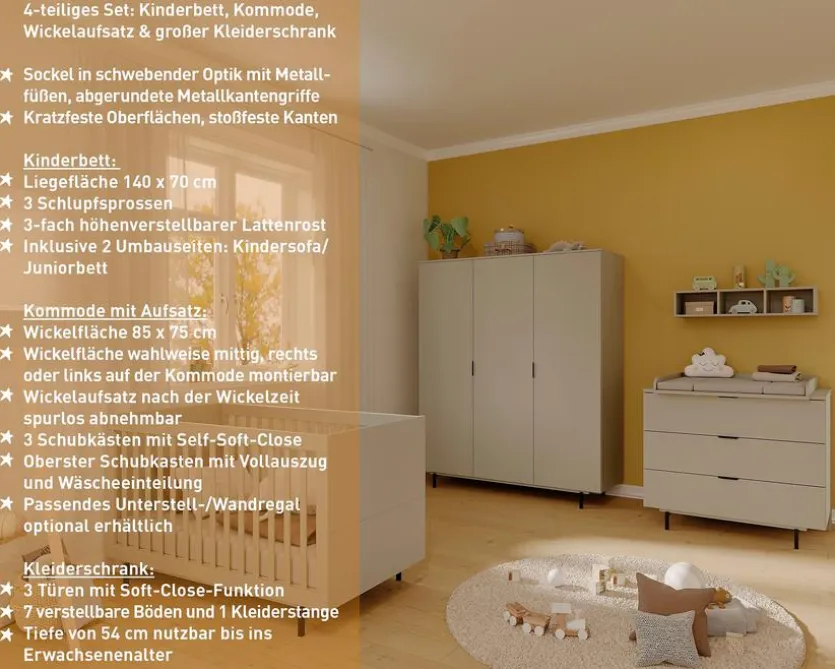 Babyzimmer-Set Tomino 4tlg.