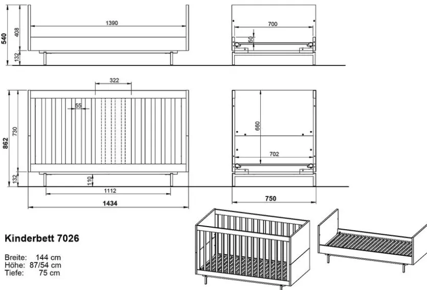 Babyzimmer-Set Tomino 4tlg.