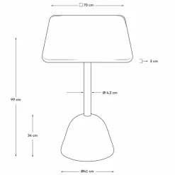 Bartisch Saura 70 x 70 cm