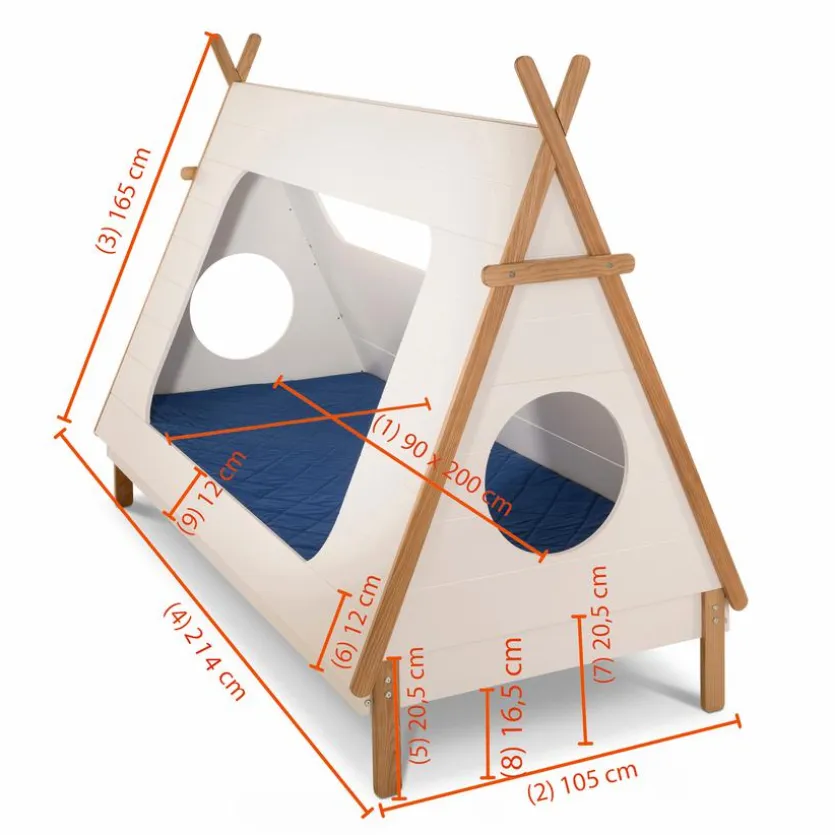 Bett Tipi 90 x 200 cm