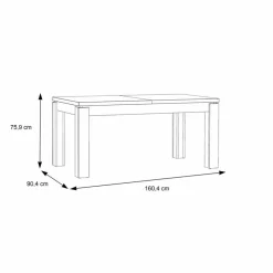 Esstisch mit Auszug Farida 160/206 x 90 cm