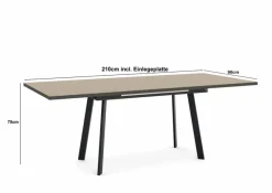 Esstisch mit Auszug Reno 160/210 x 90 cm
