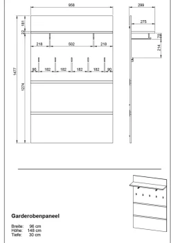 Garderobenpaneel Carano