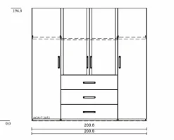 Kleiderschrank Evelyn-F 201 x 197 cm