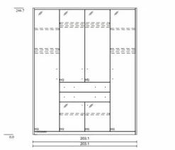 Kleiderschrank DeLuxe 203 x 247 cm