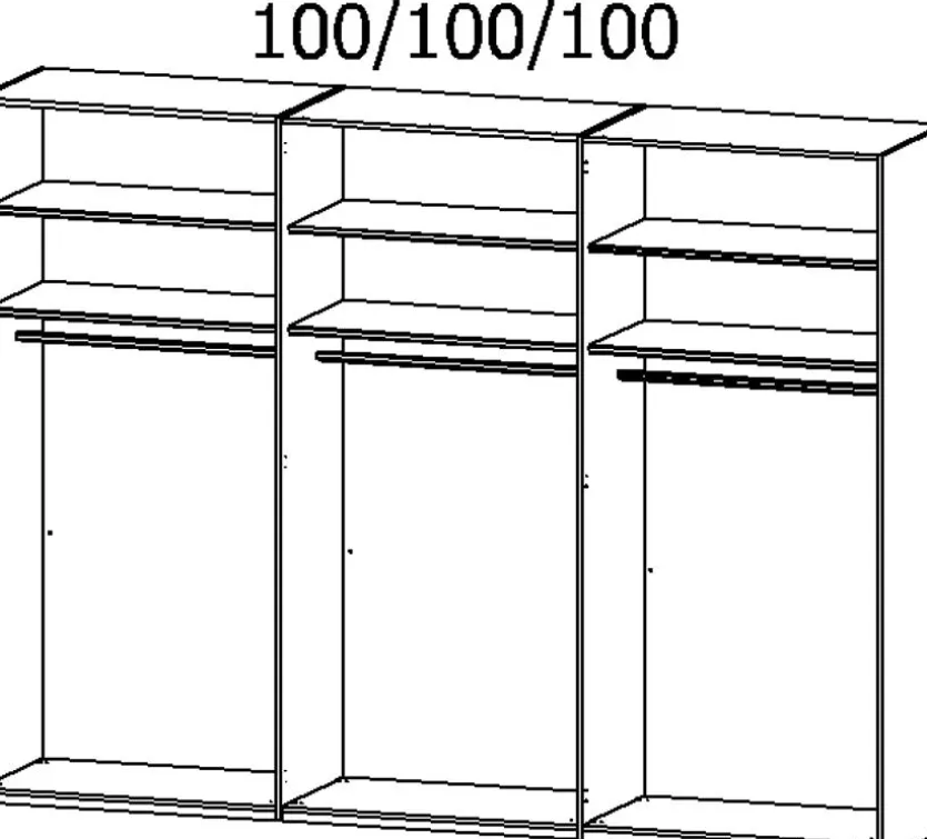 Kleiderschrank Kona 301 x 223 cm