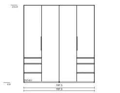 Kleiderschrank Level 36 200 x 216 cm