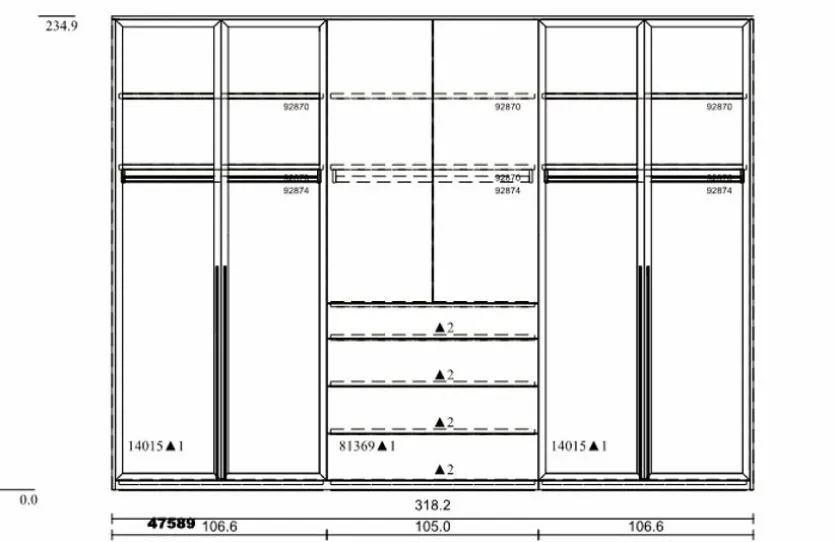 Kleiderschrank Marlow-S 318 x 235 cm