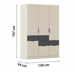 Kleiderschrank Mats 136 x 197 cm