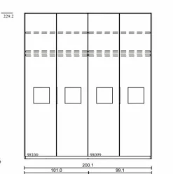 Kleiderschrank Multiline 200 x 231 cm
