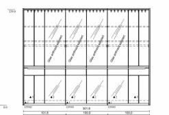 Kleiderschrank Onema 302 x 229 cm