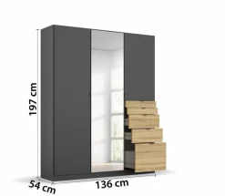 Kleiderschrank Ontario 136 x 197 cm
