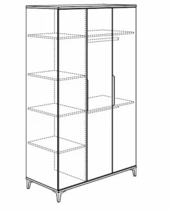 Kleiderschrank Tomke 126 x 205 cm
