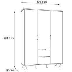 Kleiderschrank Vankka 139 x 202 cm