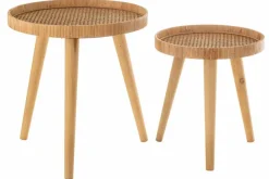 2-Satz Beistelltisch Rattan