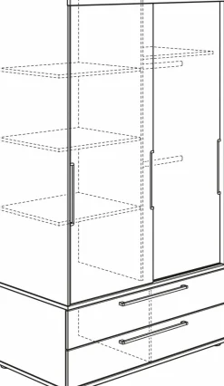 Schiebetürenschrank Fionn 124 x 207 cm