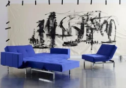 Schlafsofa mit Armlehnen Splitback Chrom