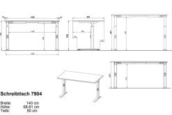 Schreibtisch Mailand 140 x 80 cm