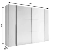 Schwebe-/Drehtürenschrank Maturs 267 x 205 cm