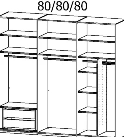 Schwebetürenschrank Contido-Glas 242 x 223 cm