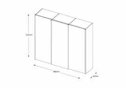 Schwebetürenschrank Includo-Glas 249 x 222 cm