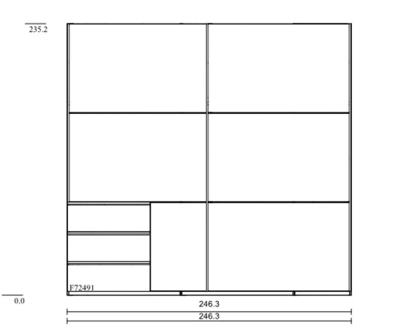 Schwebetürenschrank Level 36 250 x 236 cm