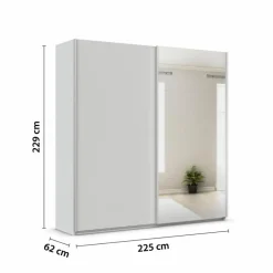 Schwebetürenschrank Quadra 225 x 229 cm