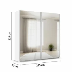 Schwebetürenschrank Quadra 225 x 229 cm