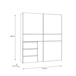 Schwebetürenschrank Winn2 170 x 200 cm