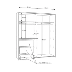 Schwebetürenschrank Winn2 170 x 200 cm