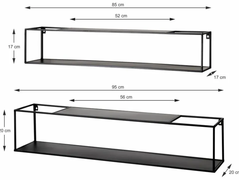 Wandregal 2er-Set Leicester